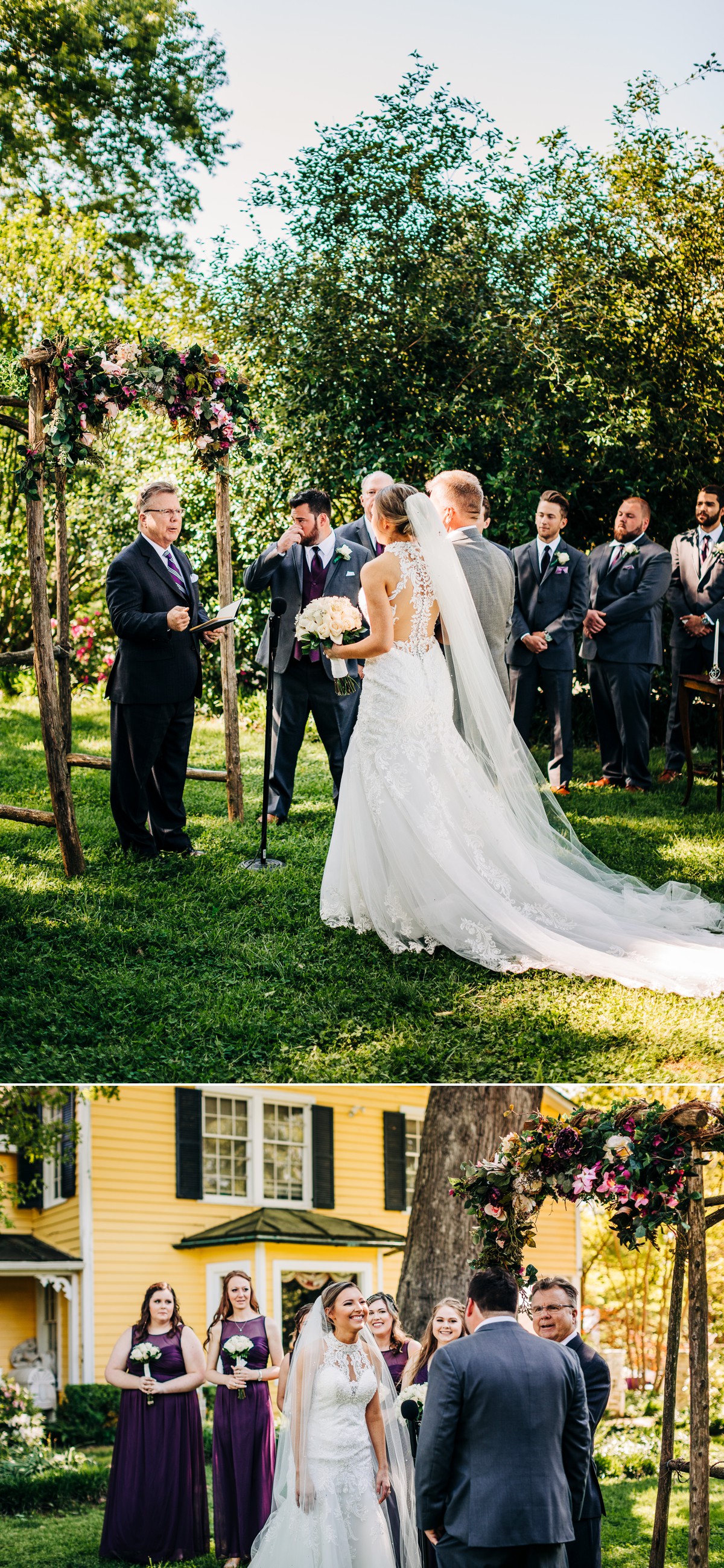 Harmony Wedding Photographer, Wedding at 1812 Hitching Post in Harmony NC, Backyard Eclectic Wedding